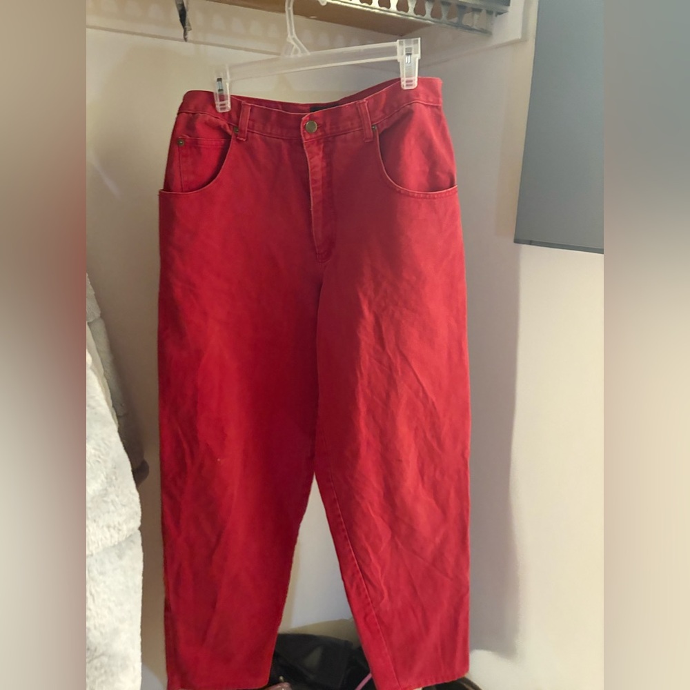 HIPHOP PISTOL vintage 90s RARE red jeans (size 28W)